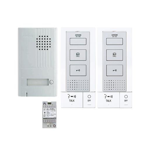 AIPHONE Kit interphone en saillie 2 fils intégral 2 postes extra-plat - DBS1AP