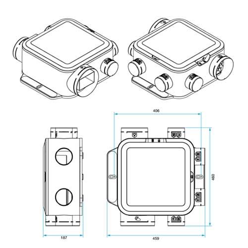 Schéma dimensions Kit VMC EasyHOME simple flux - 11033059