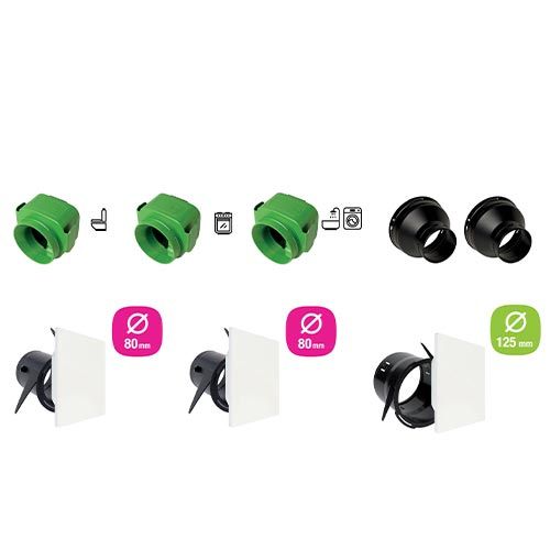 Accessoires fournies avec la VMC simple Aldes SensAIR