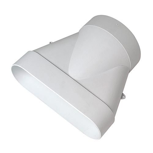 Raccord mixte droit Aldes minigaine 60x200mm D125mm en plastique rigide blanc.
