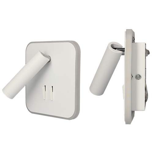 Éclairage intérieur Arlux Jazz carré 11W 770lm 2700K blanc + liseuse 3W 210lm - 114118