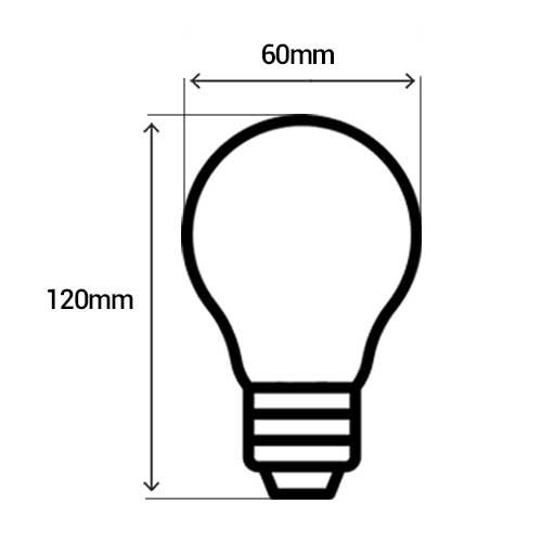 ARLUX ampoule LED E27 230V 10,5W (=75W) 1055lm 2700°K Standard - dimensions