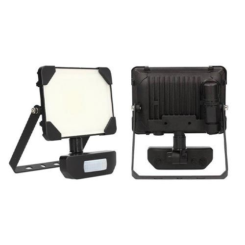 projecteur extérieur LED à détection Arlux Kreon coloris noir - vue de profil et de dos