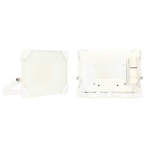 projecteur extérieur LED Arlux modèle Kreon coloris blanc - vue de profil et de dos