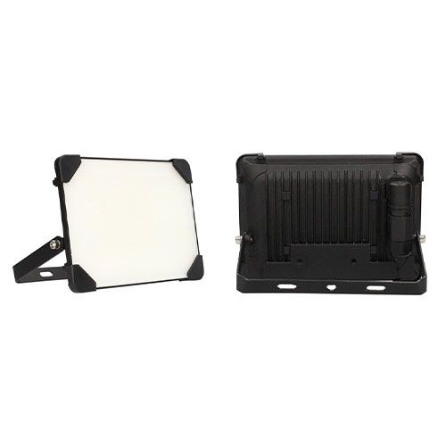 Projecteur extérieur LED noir Arlux Kreon - vue de profil et de dos