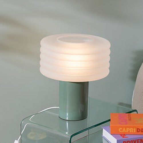 lampe cylindrique Asti vert tilleul d'Atmosphera idéale en chevet
