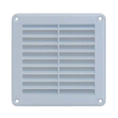 Grille d'aération blanche encastrable PVC carrée Autogyre de 125x125mm avec moustiquaire intégrée