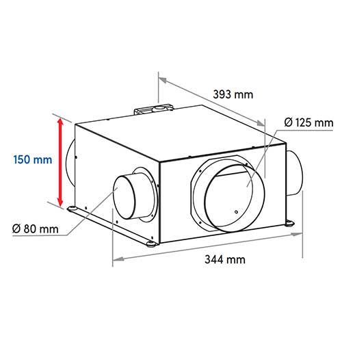 Kit VMC simple flux autoréglable extra plate Micropro 2 Autogyre - schéma avec dimensions