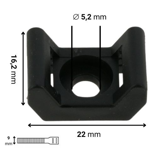 Dimensions embases à visser Batilec