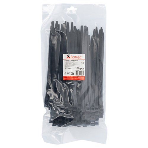 Paquet de 100 colliers d'installation noirs Batilec 265x9mm