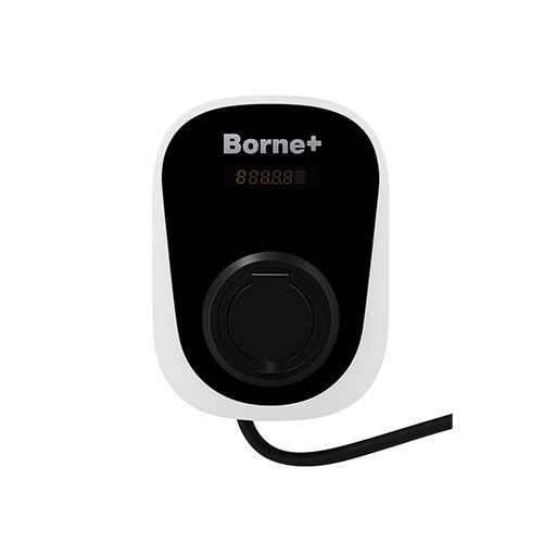 Borne de recharge de véhicule électrique BORNE+ plug and play prise T2S 7kW 32A IP55 - vue de face