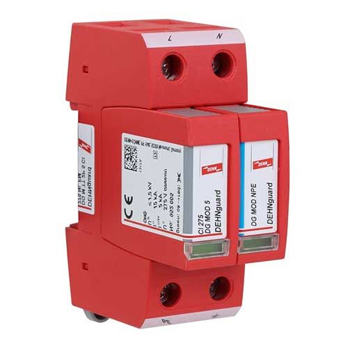 DEHN Parafoudre monophasé débrochable et autoprotégé type 2 15kA 230V