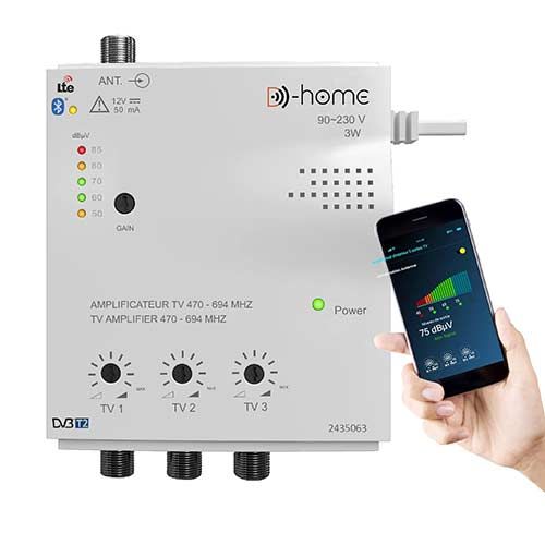 Amplificateur répartiteur TV TNT D-Home connecté avec l'application TV Finder