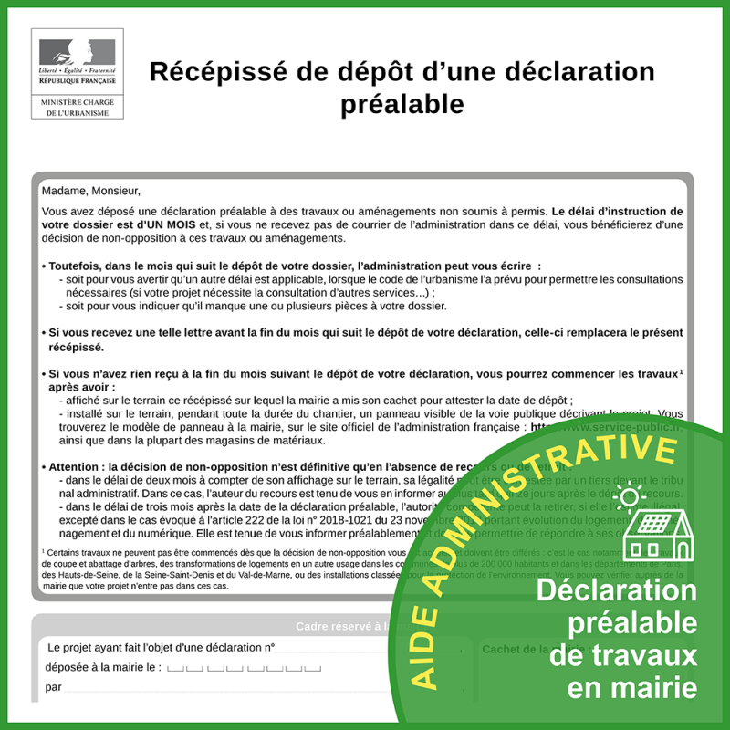 Aide administrative - Déclaration préalable de travaux en Mairie