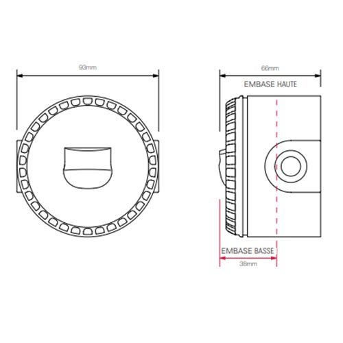 Diffuseur lumineux Eaton - dimensions
