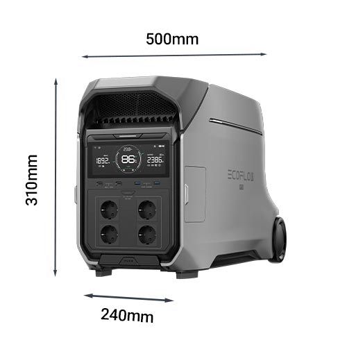 Dimensions de la batterie nomade Ecoflow Delta 2 max