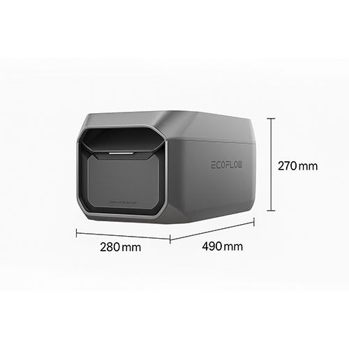 Dimensions de la batterie intelligente DELTA3 EB300 Ecoflow.