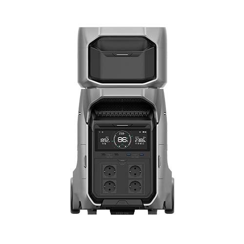 station électrique nomade Ecoflow DELTA PRO 3 et sa batterie intelligente - vue de face