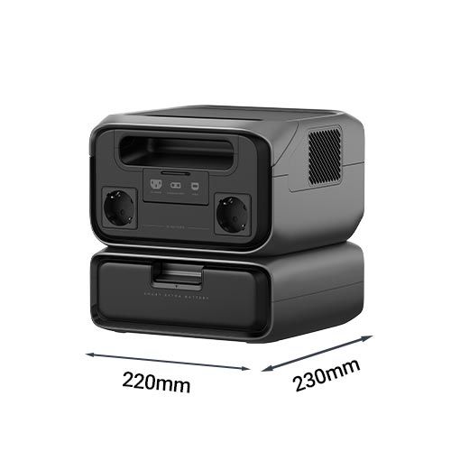 Dimensions de la station électrique Ecoflow RIVER 3 PLUS + batterie EB300