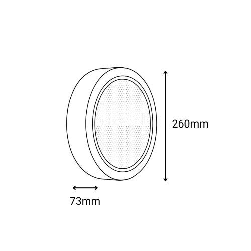 Hublot extérieur LED ENLITE 230V multipuissance 9/14/18W 1700lm CCT blanc - schéma avec dimensions