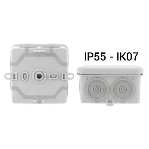 Boite de dérivation carré Eurohm IP55 IK07 couleur grise