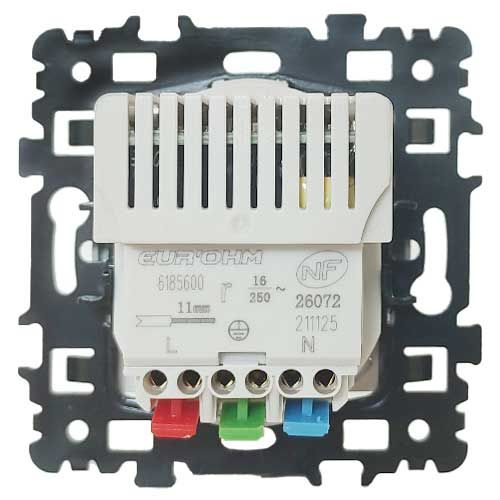 Prise de courant anthracite Eurohm Square avec port USB de type A - vue de dos