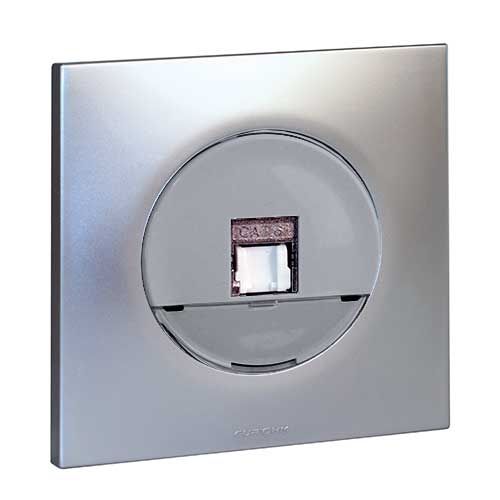 Prise RJ45 grade 1 catégorie 6 UTP EUROHM Square silver - 60471