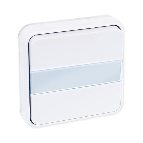 EUROHM Oxxo Bouton poussoir lumineux porte étiquette étanche encastré blanc IP55 - 60893