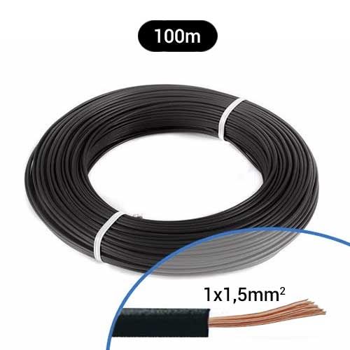 Fil électrique souple H07VK 1.5² noir MIGUELEZ - Couronne de 100m