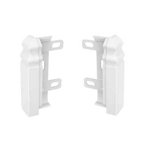 Lot de 2 GGK Embouts de finition pour plinthe électrique Belle époque 20x80mm blanc