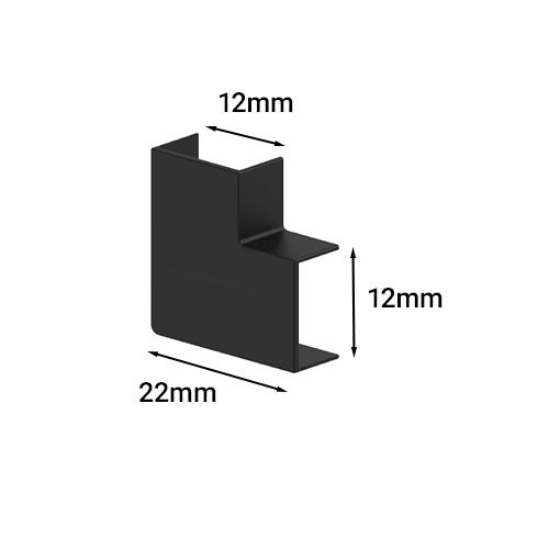Angle plat GGK noir 22x12mm