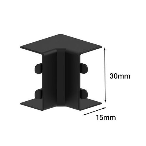 Angle intérieur noir GGK pour moulure électrique 15X30mm