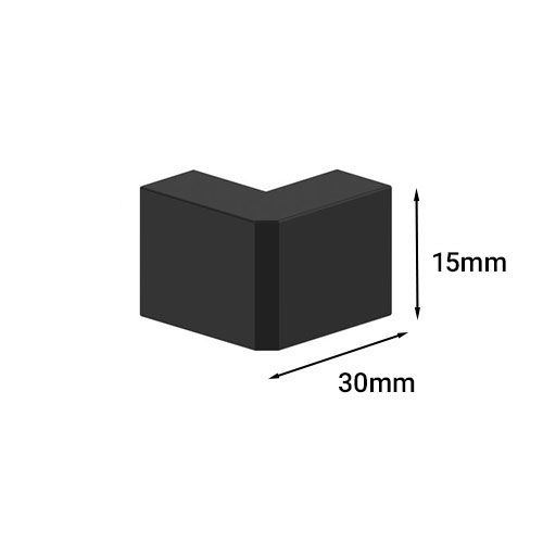 Angle extérieur noir GGK 15x30mm