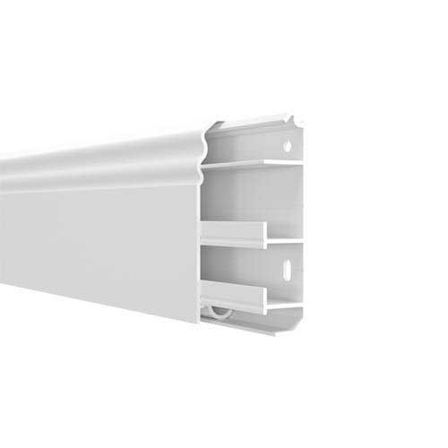 GGK Plinthe électrique Belle époque 20x80mm L.1,5m blanche 4 compartiments WS10242