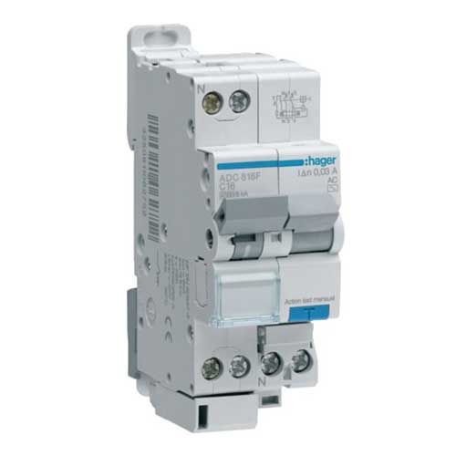 Disjoncteur différentiel Hager 16A 30mA type AC 230V