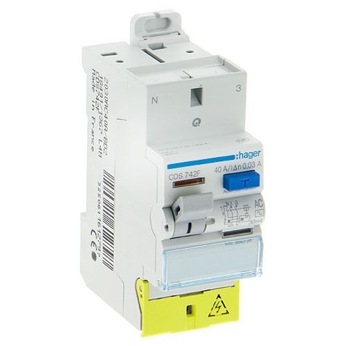HAGER Interrupteur différentiel bornes auto 40A 30mA type AC