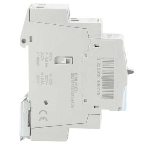 contacteur jour nuit monophasé 25A Hager - vue de côté