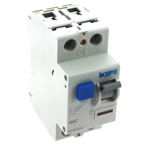 IKEPE Interrupteur différentiel 40A 30mA type AC 230V - vue de haut