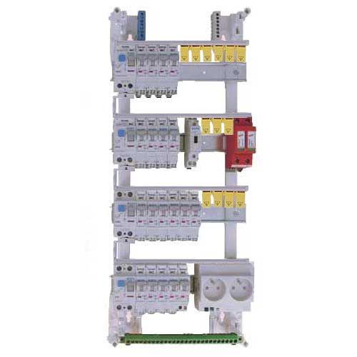 Intérieur du tableau électrique Ikepe pré équipé auto 4 rangées 2ID 40A 2ID 63A 19 disjoncteurs