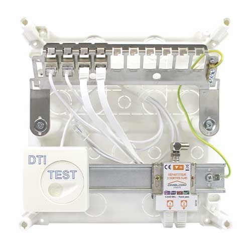 coffret de communication IKEPE Grade 2TV Start compact - 4RJ45 - image de face