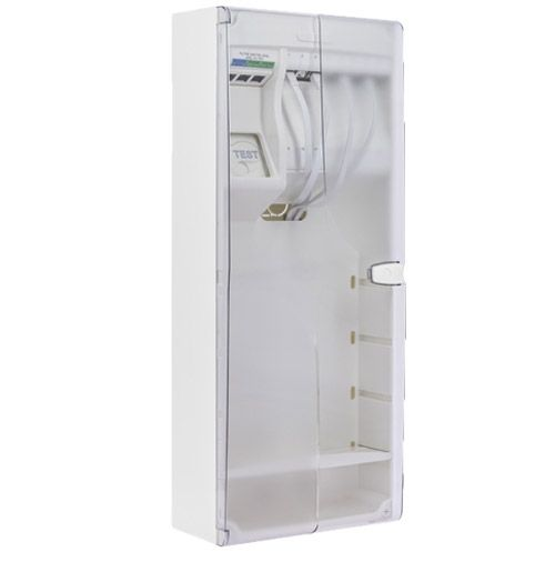 Coffret de communication Grade 2TV IKEPE - 12RJ45 avec DTIO et emplacement box - vue de face porte fermée