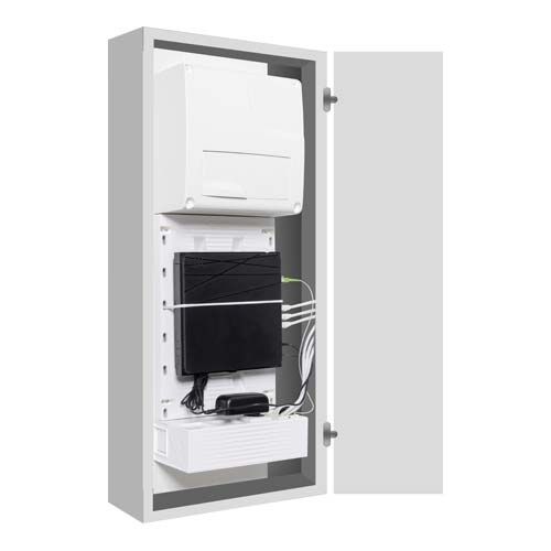 IKEPE Zone attenante pour tableau de communication avec 1 prise + 3 cordons RJ45