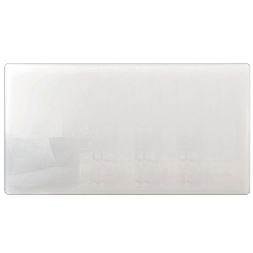 Radiateur à inertie céramique blanc horizontal Kalia Glass façade en verre - vue de face