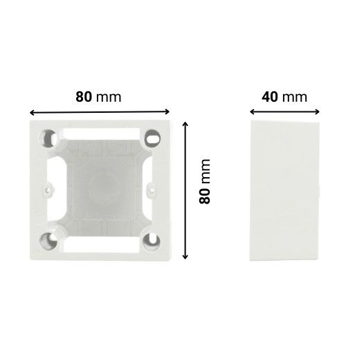 Cadre saillie simple blanc LEBENOID P40mm 80x80mm