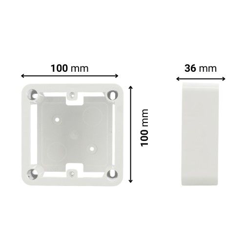 Cadre saillie blanc Lebenoid 100 x 100mm P36mm