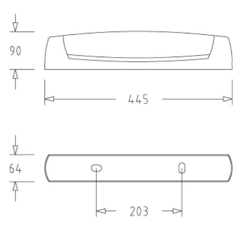 réglette LED salle de bain Lebenoid - schéma avec dimensions