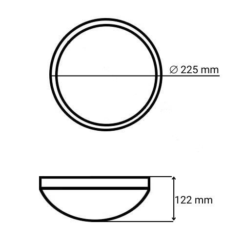 Hublot LED E27 blanc Lebenoid - dimensions