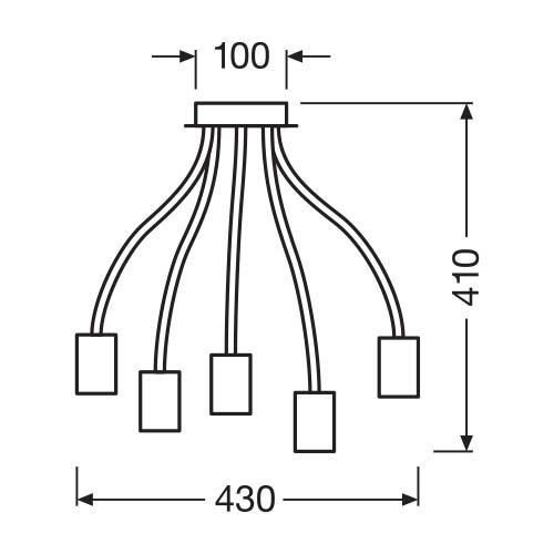 Dimensions du plafonnier 1906 pipe flex