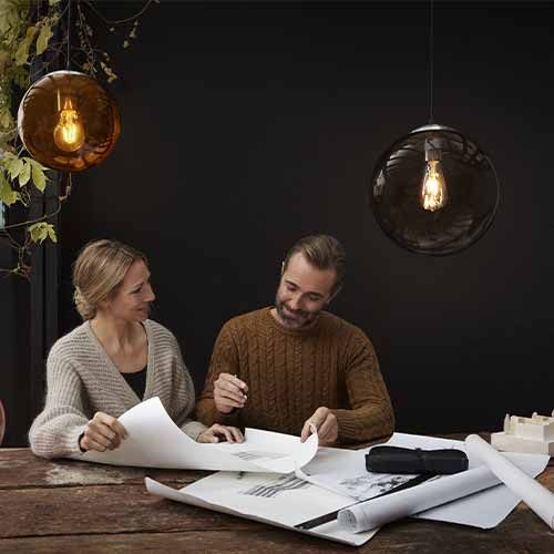 Suspension globe en verre style vintage ou industriel