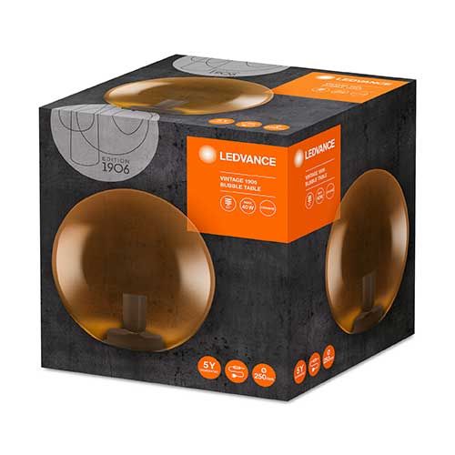 Lampe à poser vintage E27 LEDVANCE D250mm verre orange 1906 bubble - 217461
